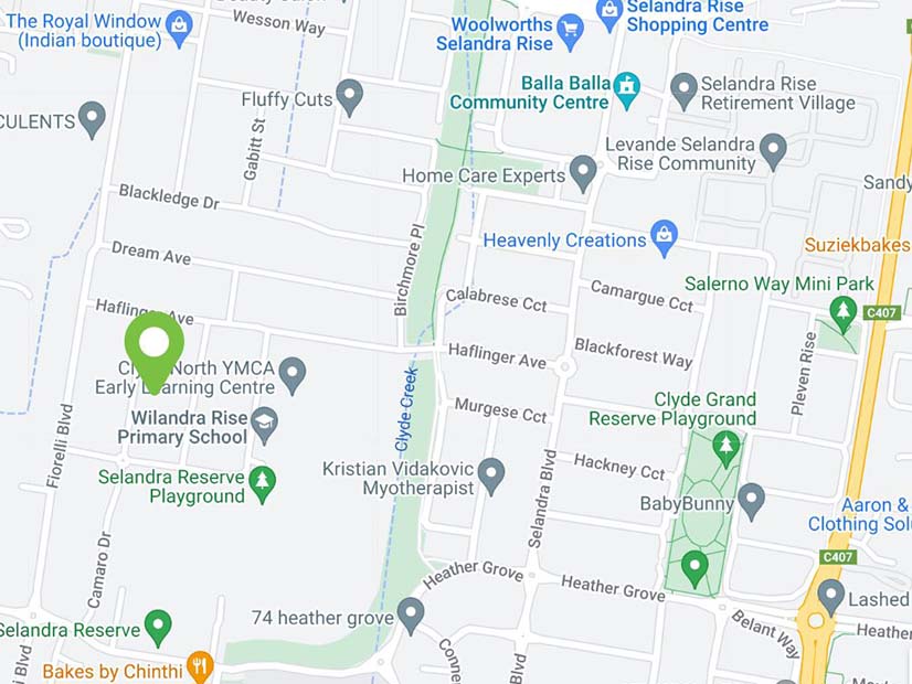 Location map image of the Clyde North YMCA Early Learning Centre