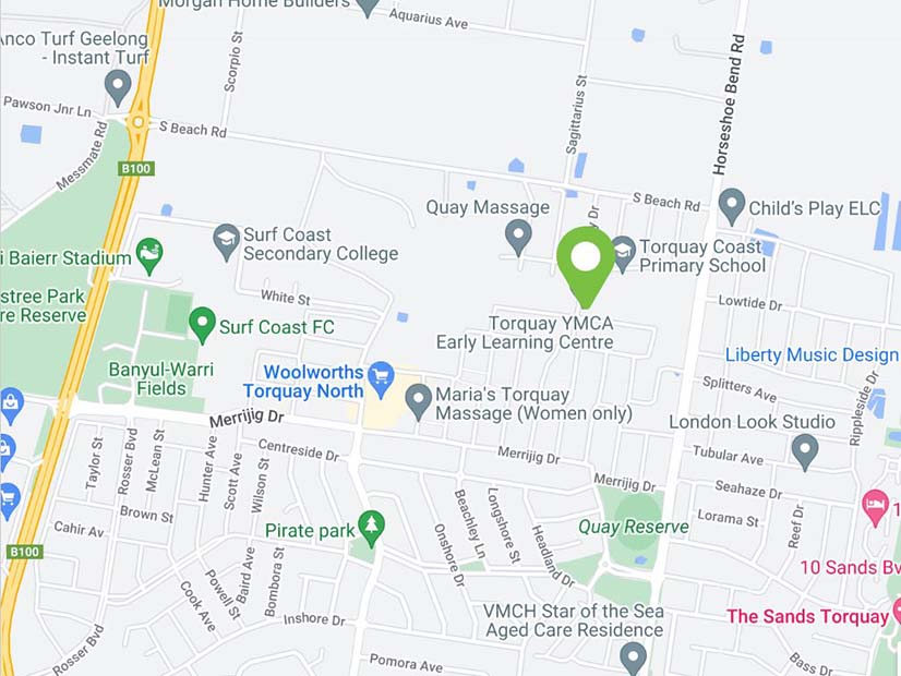 Location map image of the Torquay YMCA Early Learning Centre