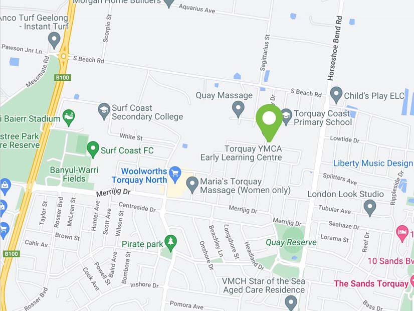 Location map image of the Torquay YMCA Early Learning Centre